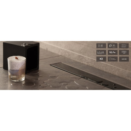 Душевой лоток Peštan Confluo Frameless Line Black Glass 650, 13701204