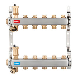 Коллекторная группа FERRO SN-ROU04S, 4 контура, с запорными клапанами