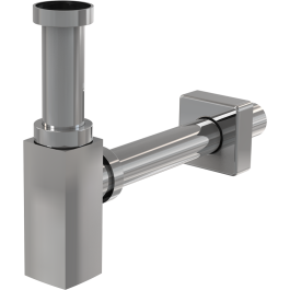 Сифон для раковины Alcaplast A401 DESIGN, DN32, квадратный, хром