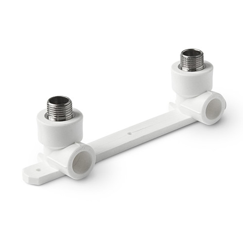 Угольник двойной с креплением полипропиленовый Pro Aqua ДУ 20х1/2" мм НР резьба