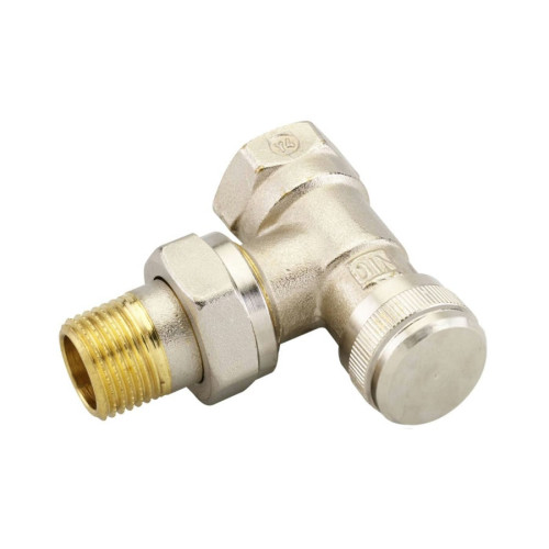 Клапан запорный угловой для бокового присоединения к радиатору Ридан LV 003L0145R, Ду 20