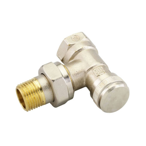 Клапан запорный угловой для бокового присоединения к радиатору Ридан LV 003L0145R, Ду 20