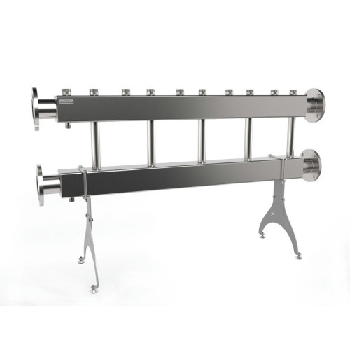 Коллектор нержавеющий модульный Gidruss MKSS-600-5х32 до 600 кВт ДУ80 5 контуров