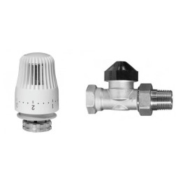 Комплект для двухтрубной системы отопления: клапан TR-N Ду15 угловой и термоэлемент TR 84, Ридан 013G2173R