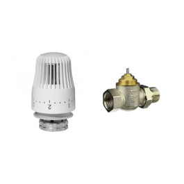 Комплект для однотрубной системы отопления: клапан TR-G Ду20 прямой и терморегулятор TR 84, Ридан 013G2186R