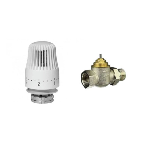 Комплект для однотрубной системы отопления: клапан TR-G Ду20 прямой и терморегулятор TR 84, Ридан 013G2186R