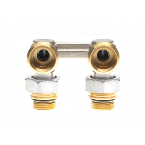 Комплект для радиаторов с нижним подключением: клапан LV-KB Ду15 прямой + термоэлемент TR 84, Ду 1/2, угловой, Ридан 013G7224R