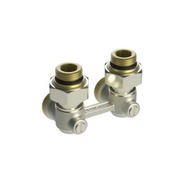 Комплект для радиаторов с нижним подключением: клапан LV-KB Ду20 + термоэлемент TR 84, резьба Ду 3/4, угловой, Ридан 013G7225R