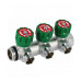 Коллектор Hoobs 3/4"x3x3/4"EK латунный хром. с вентилями 3 выхода, зеленая ручка 03102H Коллектор Hoobs 3/4"x3x3/4"EK латунный хром. с вентилями 3 выхода, зеленая ручка 03102H