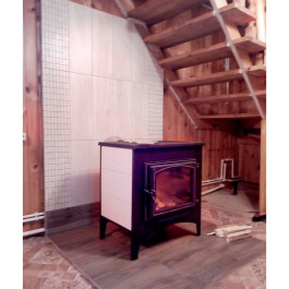 Печь-камин Везувий ПК-04 (240) 12 кВт с плитой бежевый