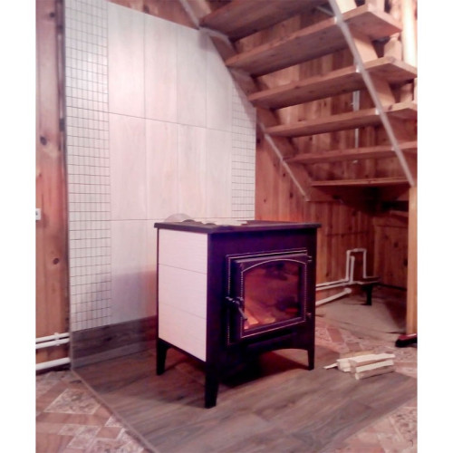 Печь-камин Везувий ПК-04 (240) 12 кВт с плитой бежевый