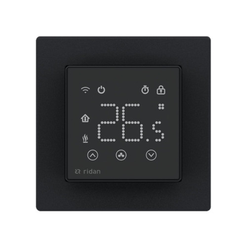 Электронный комнатный термостат RSmart-SB с Wi-Fi подключением 230V, черный, Ридан 088L1143R Электронный комнатный термостат RSmart-SB с Wi-Fi подключением 230V, черный, Ридан 088L1143R