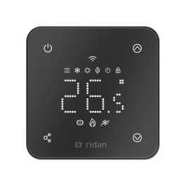 Электронный комнатный термостат RSmart-FB с Wi-Fi подключением 230V, черный, Ридан 088L1144R