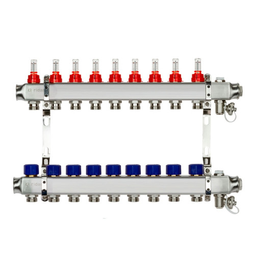 Коллекторная группа SSM-RF на 9 выходов, с расходомерами и кронштейнами, Ридан 088U0959R