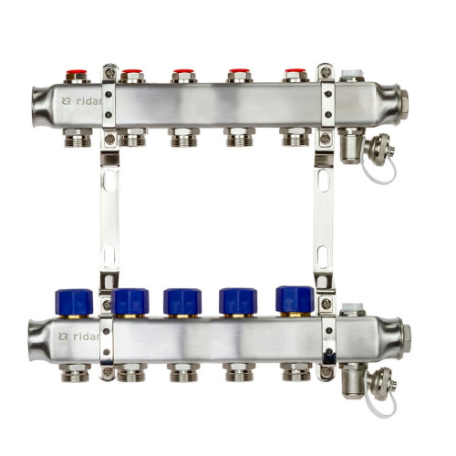 Коллекторная группа SSM-R на 5 выходов, без расходомеров, с кронштейнами, Ридан 088U0975R Коллекторная группа SSM-R на 5 выходов, без расходомеров, с кронштейнами, Ридан 088U0975R