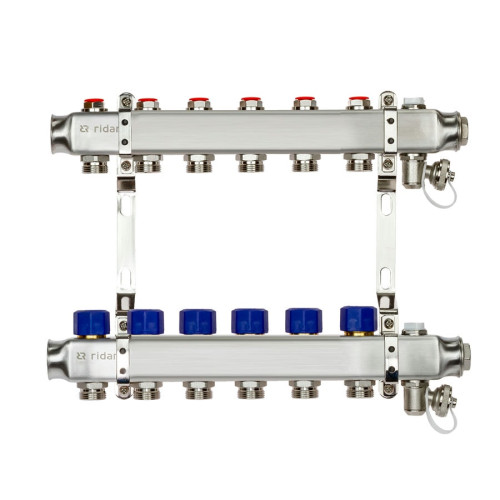 Коллекторная группа SSM-R на 6 выходов, без расходомеров, с кронштейнами, Ридан 088U0976R Коллекторная группа SSM-R на 6 выходов, без расходомеров, с кронштейнами, Ридан 088U0976R