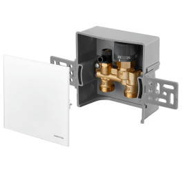 Терморегулятор Unibox E RTL, RTL, глухая крышка, белое стекло 1022760