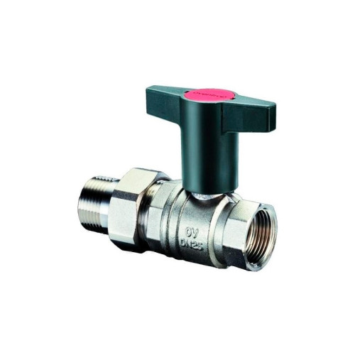 Кран шаровый с американкой Oventrop Optibal 1"1/4 НР/BР c высокой Т-ручкой (арт.1075710)