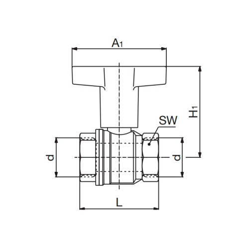 Кран шаровый Oventrop Optibal 3/4" BР/BР c высокой Т-ручкой (арт.1077106)