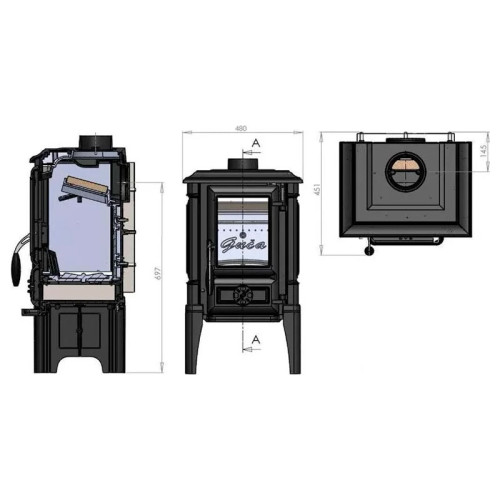 Печь-камин Guca Arina 1110 низкая cream