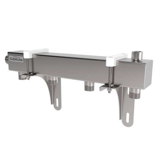 Коллектор распределительный нержавеющий Gidruss DMSS-25-20х4 1" 4 контура