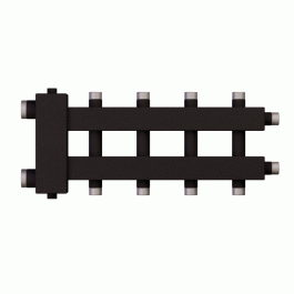 Коллектор с гидроразделителем Warme WKD.R.122.К.2+2+1 Дублер компакт (черная сталь) на 5 контуров до 122 кВт