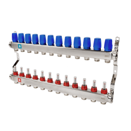Коллектор с расходомерами MVI 1"х3/4"ЕК 12 выходов
