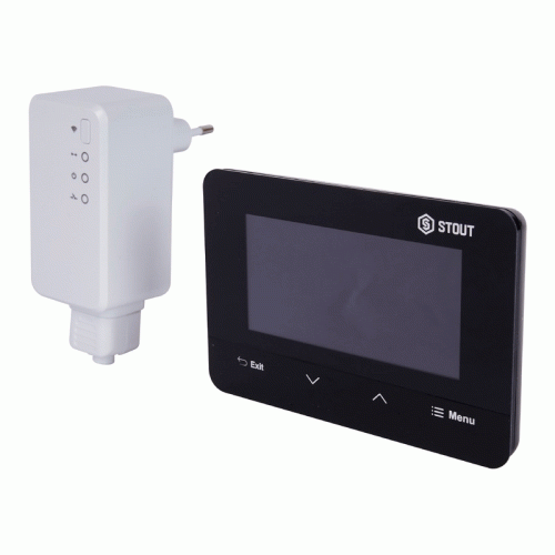 Беспроводной комнатный двухпозиционный регулятор Stout ST-293v2 чёрный Беспроводной комнатный двухпозиционный регулятор Stout ST-293v2 чёрный