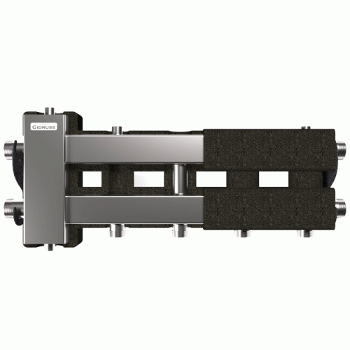 Коллектор нержавеющий Gidruss BMSS-80-3D EPP до 80 кВт 1 1/4"-1" 3 контура EPP термоизоляция