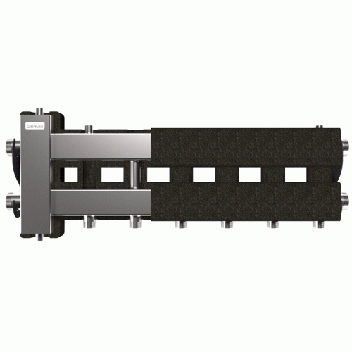 Коллектор нержавеющий Gidruss BMSS-80-4D EPP до 80 кВт 1 1/4"-1" 4 контура EPP термоизоляция
