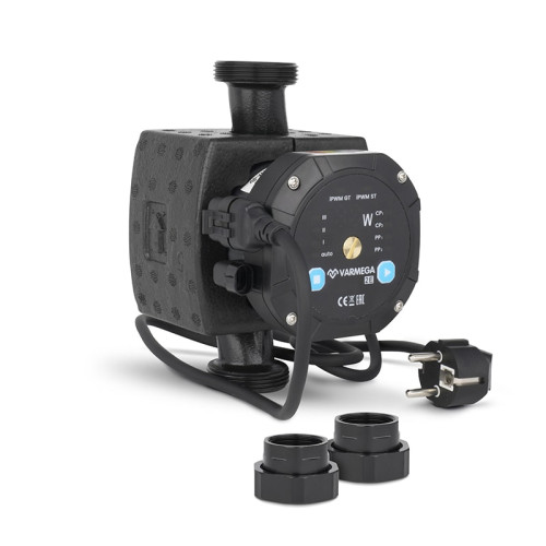 Энергоэффективный циркуляционный насос Varmega VMCP03 2E 25/60-180, с гайками и кабелем, с частотным регулированием