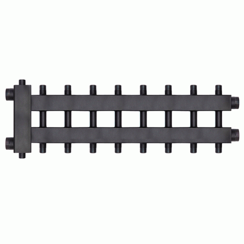 Коллектор с гидроразделителем Warme WKD.R.122.К.4+4+1 Дублер компакт (черная сталь) на 9 контуров до 122 кВт