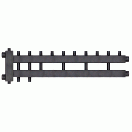 Коллектор с гидроразделителем Warme WKD.R.122.К.5+1+1 Дублер компакт (черная сталь) на 7 контуров до 122 кВт