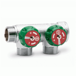 Коллектор для воды 2 выхода Stout 1"x3/4" евроконус арт.SMB-6850-013402