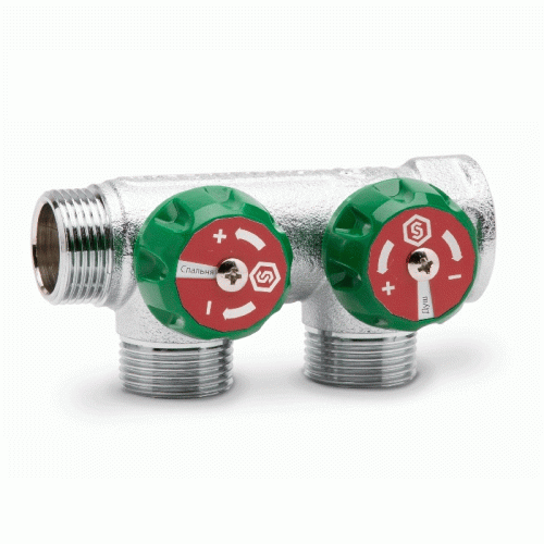 Коллектор для воды 2 выхода Stout 1"x3/4" евроконус арт.SMB-6850-013402 Коллектор для воды 2 выхода Stout 1"x3/4" евроконус арт.SMB-6850-013402