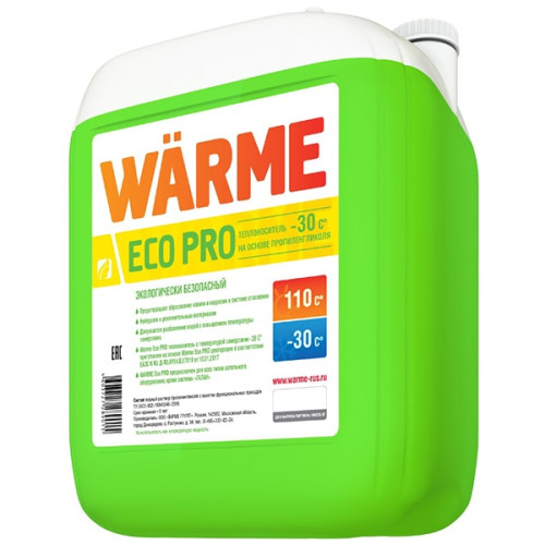 Теплоноситель Warme Eco Pro 30 канистра 20 кг