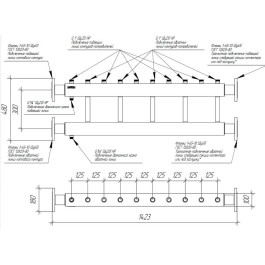 Коллектор нержавеющий модульный Gidruss MKSS-400-5х25 до 400 кВт ДУ65 5 контуров