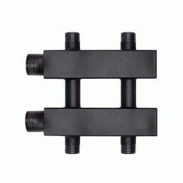 Коллектор Warme WKD.140.К.1+1 Дублер компакт (черная сталь) на 2 контура 90-140 кВт