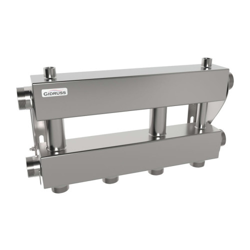 Коллектор нержавеющий модульный Gidruss MKSS-150-2х32 до 150 кВт 1 1/2" 3 контура