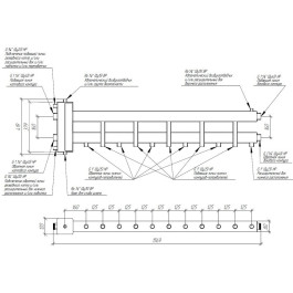 Коллектор нержавеющий Gidruss BMSS-150-6D до 150 кВт 1 1/2" 6 контуров