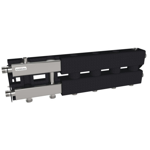 Коллектор нержавеющий модульный Gidruss MKSS-60-4D EPP до 60 кВт 1" 4 контура EPP термоизоляция Коллектор нержавеющий модульный Gidruss MKSS-60-4D EPP до 60 кВт 1" 4 контура EPP термоизоляция