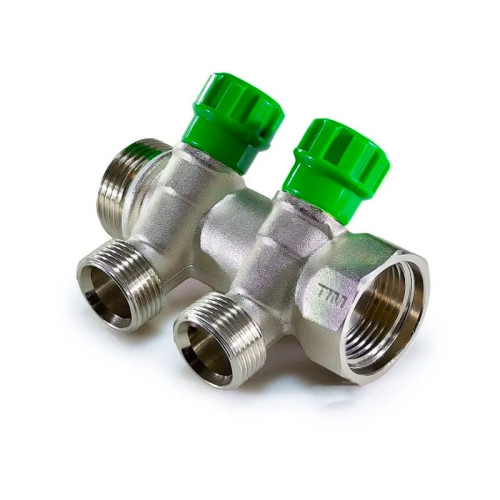 Коллектор распределительный 45° Tim на 2 выхода 3/4"x1/2" Коллектор распределительный 45° Tim на 2 выхода 3/4"x1/2"