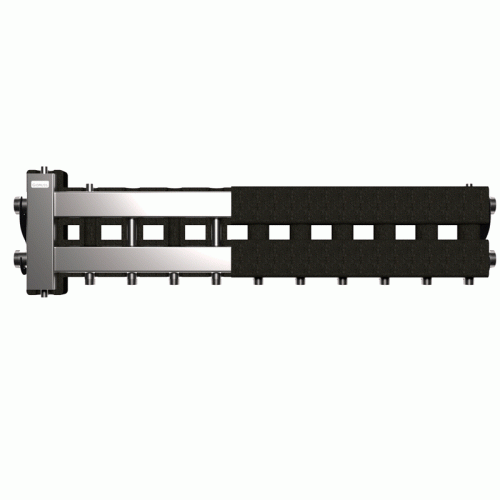 Коллектор нержавеющий Gidruss BMSS-80-6D EPP до 80 кВт 1 1/4"-1" 6 контуров EPP термоизоляция