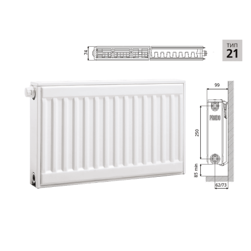 Радиатор стальной панельный Prado Universal Тип 21 (300x400 мм) Радиатор стальной панельный Prado Universal Тип 21 (300x400 мм)