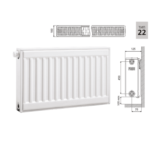 Радиатор стальной панельный Prado Universal Тип 22 (500x2400 мм)