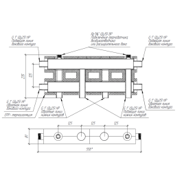 Коллектор нержавеющий модульный Gidruss MKSS-60-3D EPP до 60 кВт 1" 3 контура EPP термоизоляция