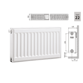 Радиатор стальной панельный Prado Universal Тип 22 (300x1000 мм)