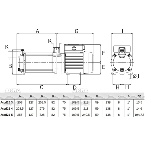 Поверхностный насос ESPA Aspri 25 5M