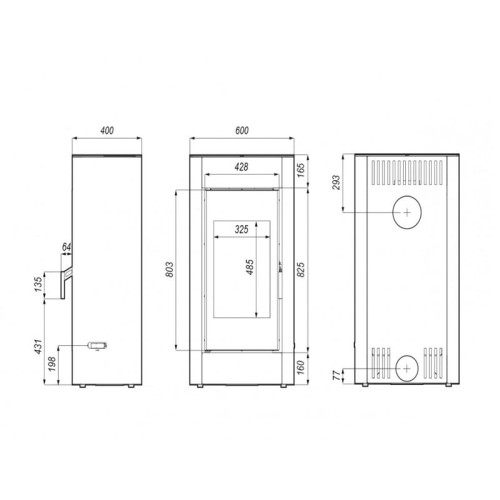 Печь-камин Defro Home Solum 9 кВт чёрная сталь