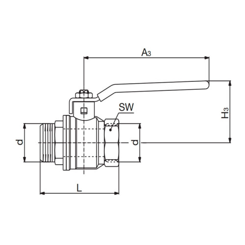 Кран шаровый Oventrop Optibal 1/2" ВР/НР ручка-рычаг (арт.1076204)
